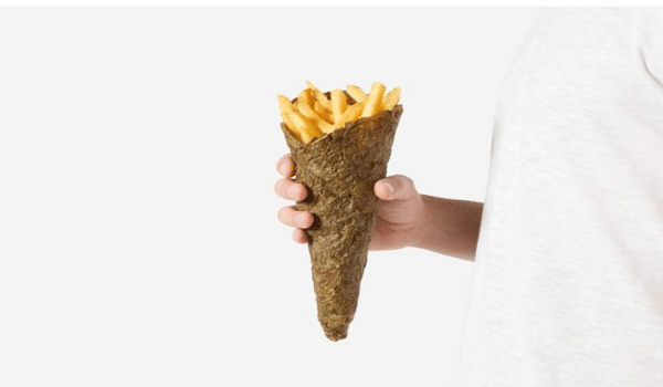 cornet de frites entièrement biodégradable