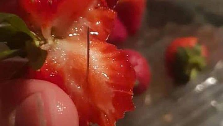 sabotage fraises aiguilles australie