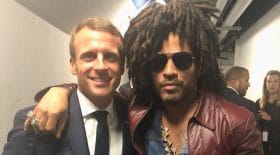Emmanuel Macron rencontre Lenny Kravitz