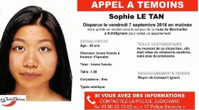 Disparition Sophie le Tan et enquête