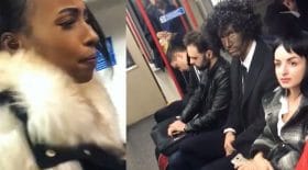 déguisement noir homme raciste métro