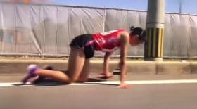 quatre pattes marathonienne blessée