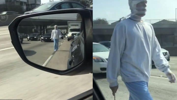 déguisement patient hôpital psychiatrique évadé zombie momie route