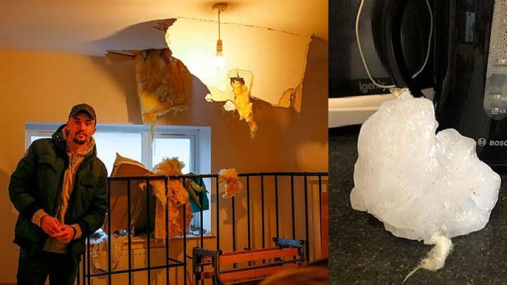 bloc de glace tombe avion