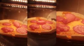 tranche de salami en vie pizza