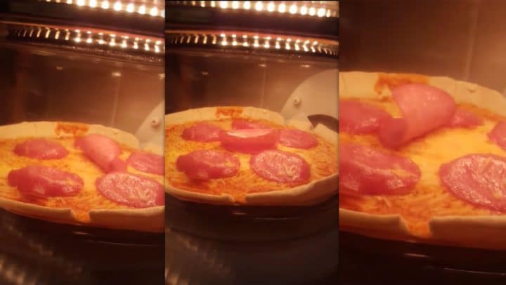 tranche de salami en vie pizza