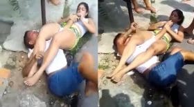 voleur se fait bloquer par une clef de jiu-jitsu