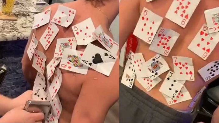 agrafer jeu de cartes dos