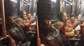 coiffure marge simpson dispute dans un bus