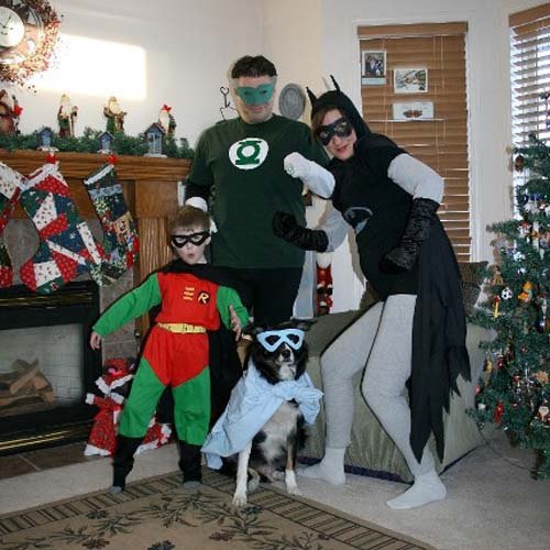 famille noel super-héros