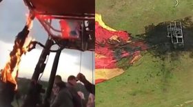 montgolfière prend feu incendie