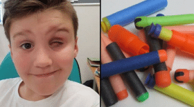 perd-oeil-nerf-garçon-balle