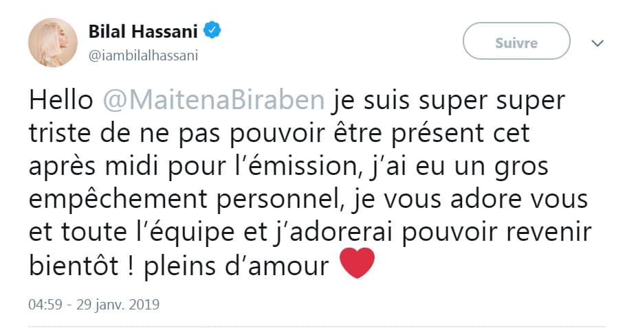 Maïtena Biraben lynche Bilal Hassani