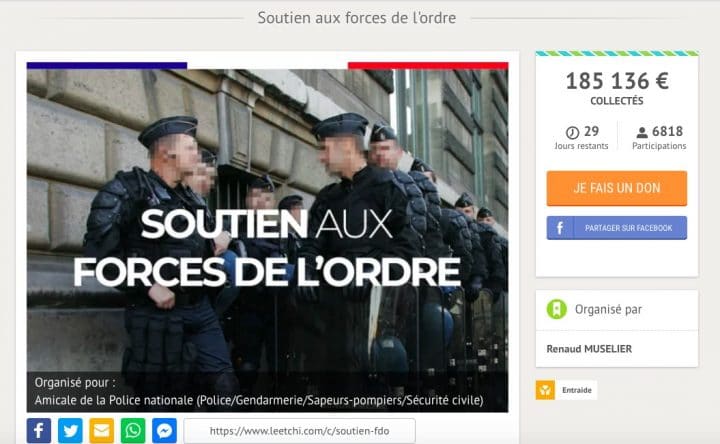 Cagnotte pour les policiers