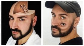 Collage makeup illusion