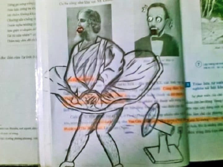 dessin dans livre scolaire