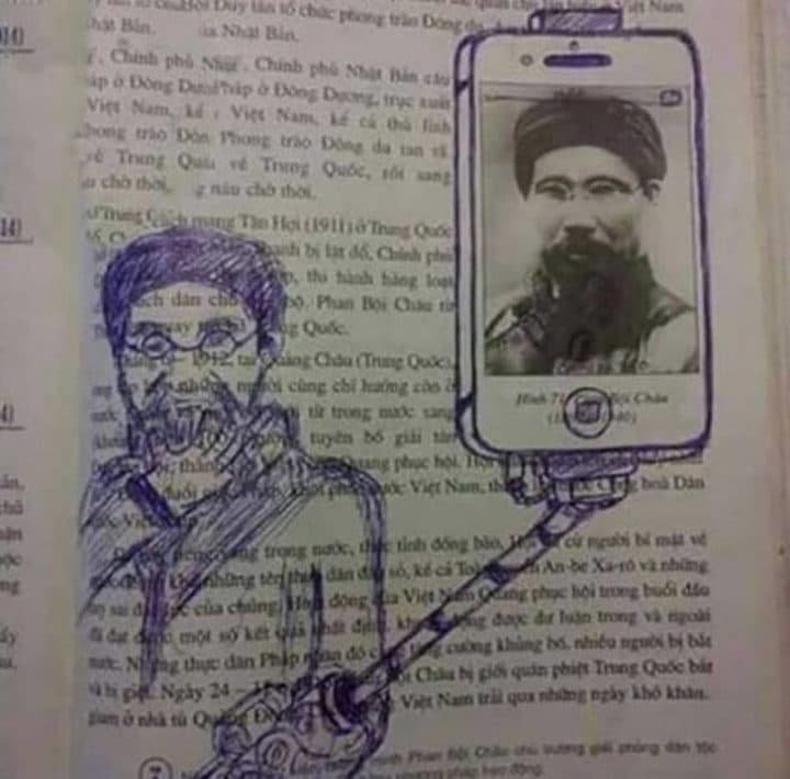 dessin dans livre scolaire