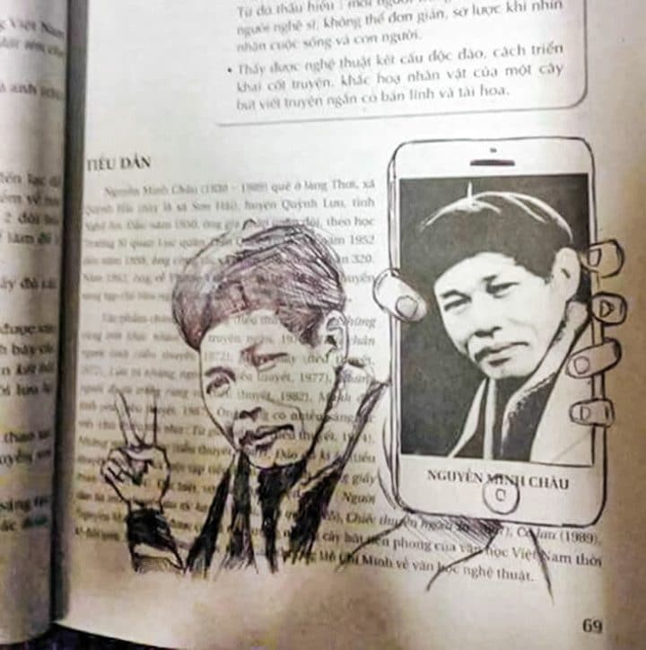 dessin dans livre scolaire