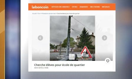 Une annonce passée sur Le Bon Coin en quête de nouveaux élèves