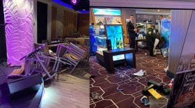 vent violent s'abat sur un bateau de croisière