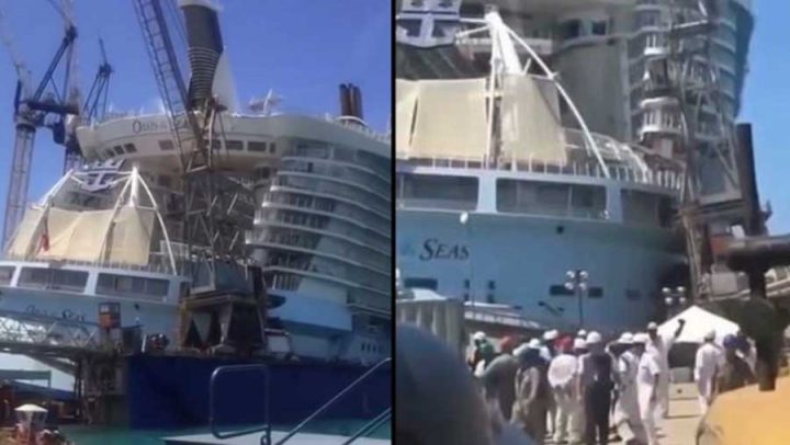 grue s'effondre tombe bateau de croisière