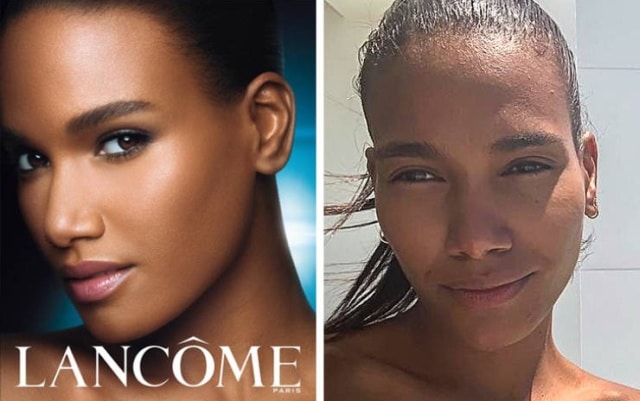 mannequins avec sans maquillage