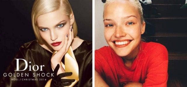 mannequins avec sans maquillage