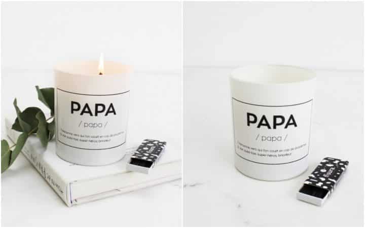 Cadeaux fête des pères bougie