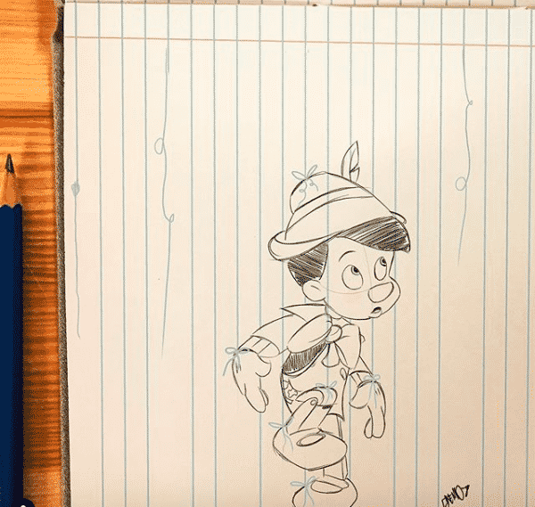 Lignes-dessin-Pinocchio