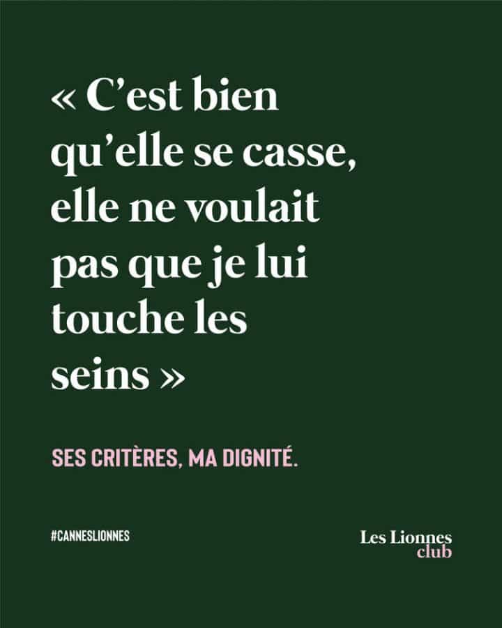 Les lionnes harcèlement pub