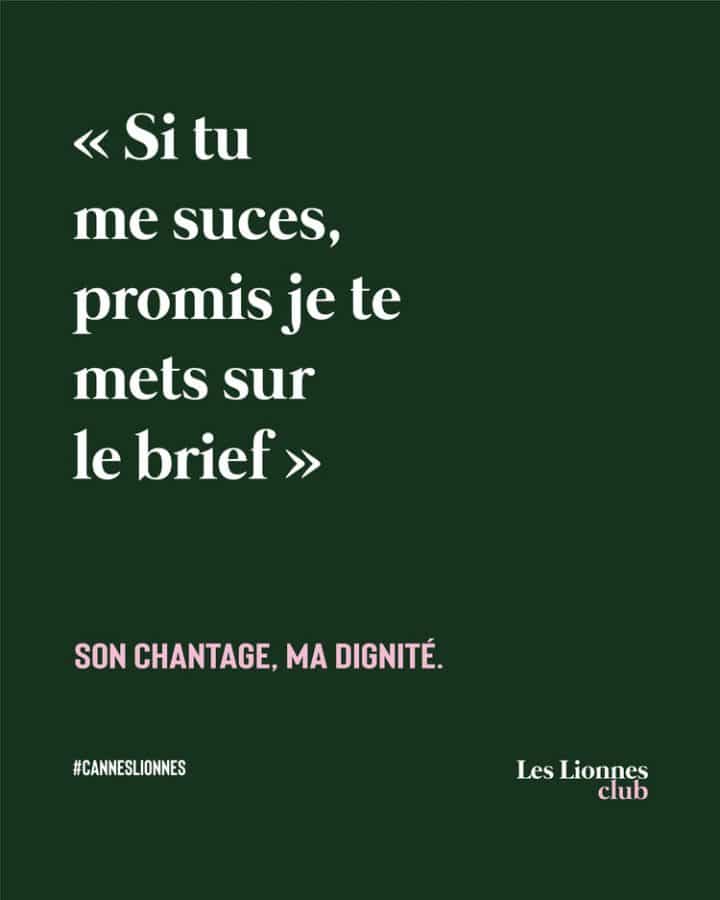 Les lionnes harcèlement pub