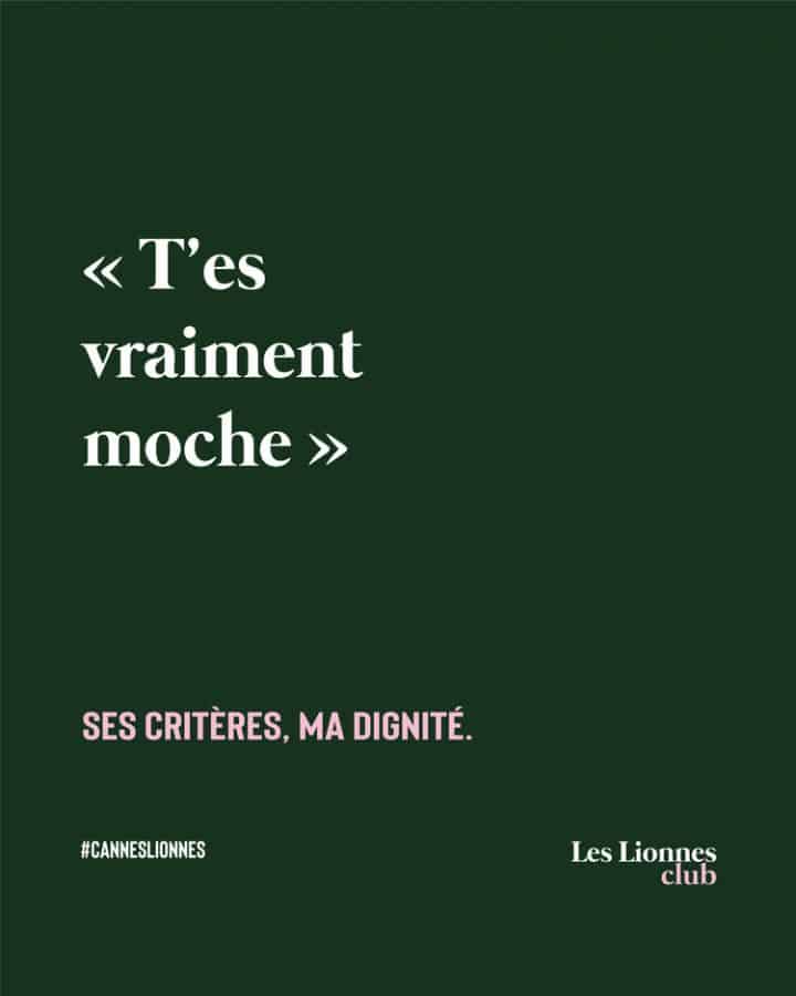 Les lionnes harcèlement pub