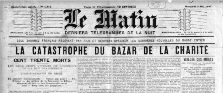 La Une de Le Matin - Le bazar de la charité