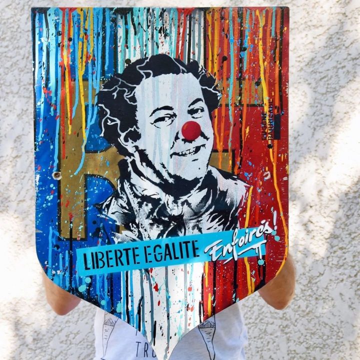 Eugène Barricade panneau signalisation 19 street art