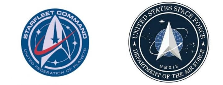 Le logo de Space Force VS Star Trek