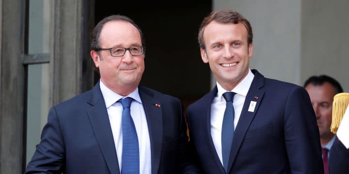 François Hollande Emmanuel Macron masques