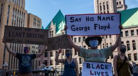 Une manifestation aux Etats-Unis en soutien à George Floyd