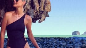 Laeticia Hallyday maillot de bain échancré
