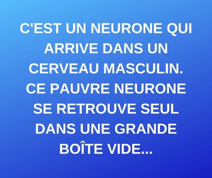 Un neurone arrive dans un cerveau masculin