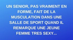 Un senior fait de la musculation dans une salle de sport