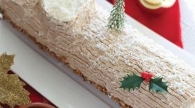 Découvrez la recette traditionnelle de la bûche de Noël pralinée