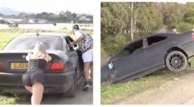 Il détruit une BMW Série 3 avant de la pousser dans une rivière