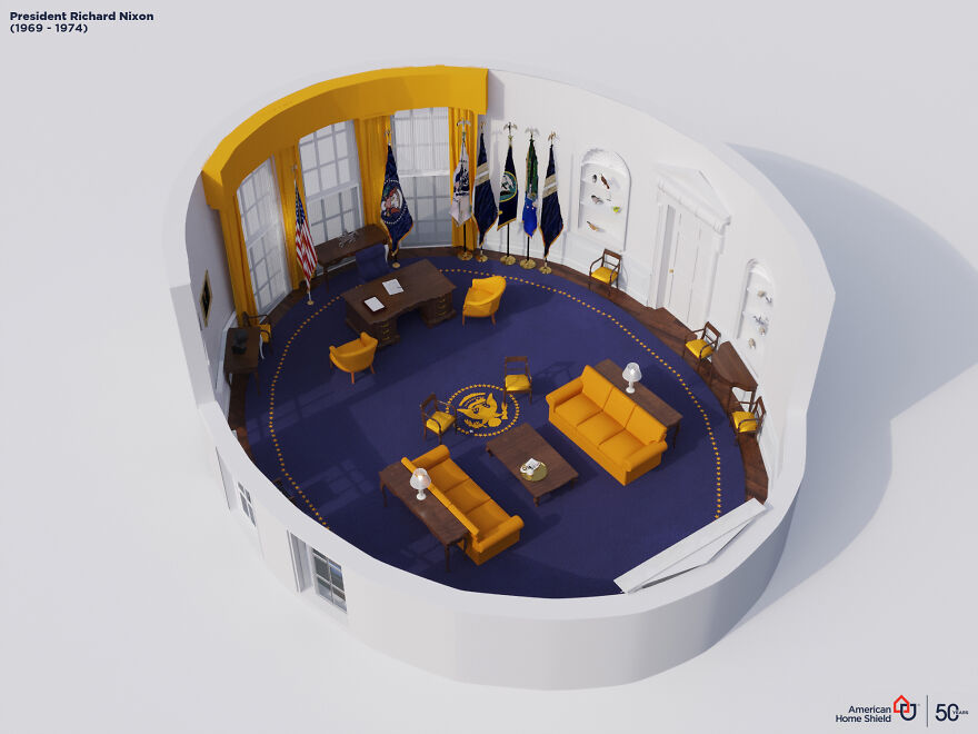 Le bureau le plus célèbre du monde, le Bureau Ovale, a beaucoup évolué