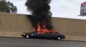 mariée limousine mariage prend feu