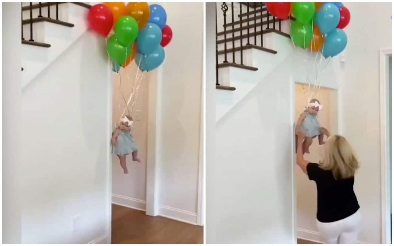 Cette Petite Fille S Envole Accrochee A Des Ballons La Video Qui Donne Des Sueurs Froides