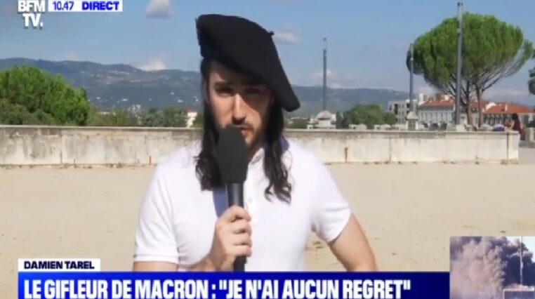 A peine sorti de prison, L’homme qui a giflé Emmanuel Macron dit n’avoir « aucun regret »
