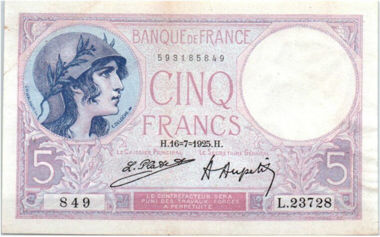 billet 5 francs