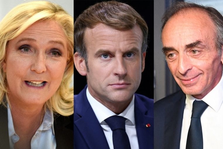 Résultats sondages Eric Zemmour, Marine Le Pen et Emmanuel Macron