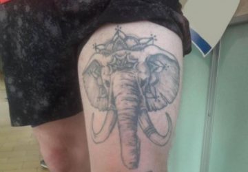 Son tatouage d'éléphant sur la cuisse paraît réussi, et pourtant...