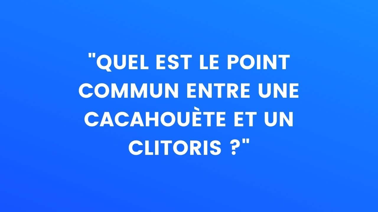 Point commun entre une cacahouète et un clitoris